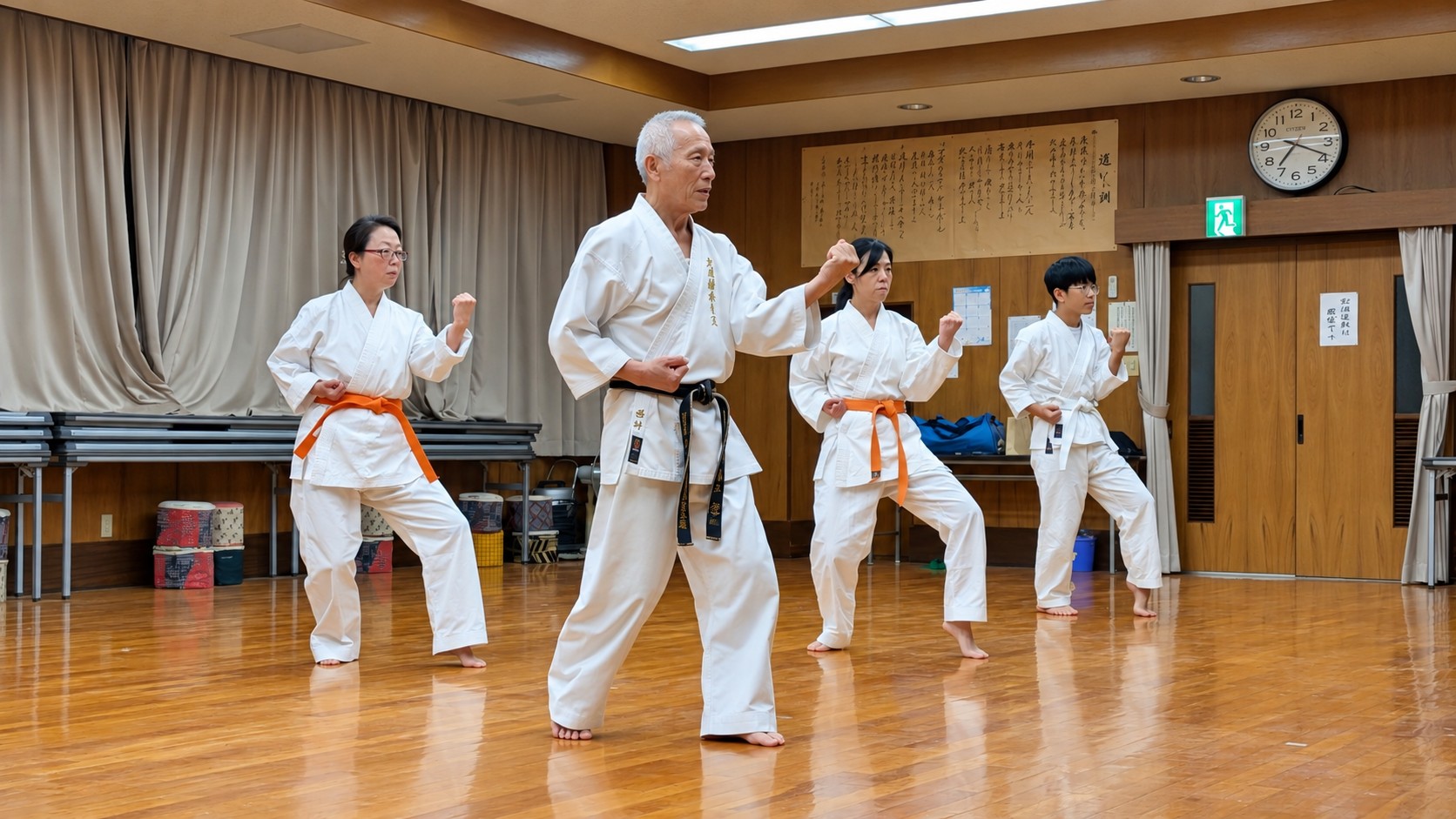 第二若林会館での若林教室の稽古風景